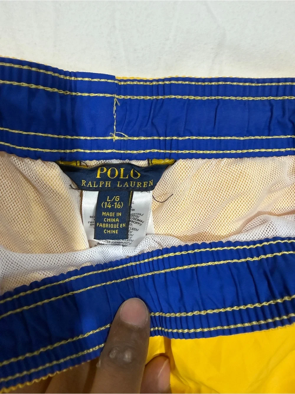 Polo by Ralph Lauren Boys Bright Yellow Swim Trunks with Polo Pony